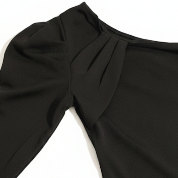 Black Bodysuit Women's Size Small By TCEC One Sleeved Indie Sleaze Bodycon Y2K - Picture 4 of 5